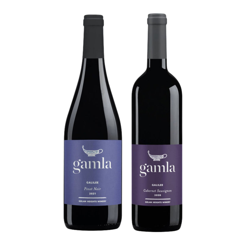 Kit 2x Vinhos Tintos Israelense Kosher Gamla Pinot Noir/Cabernet Sauvignon