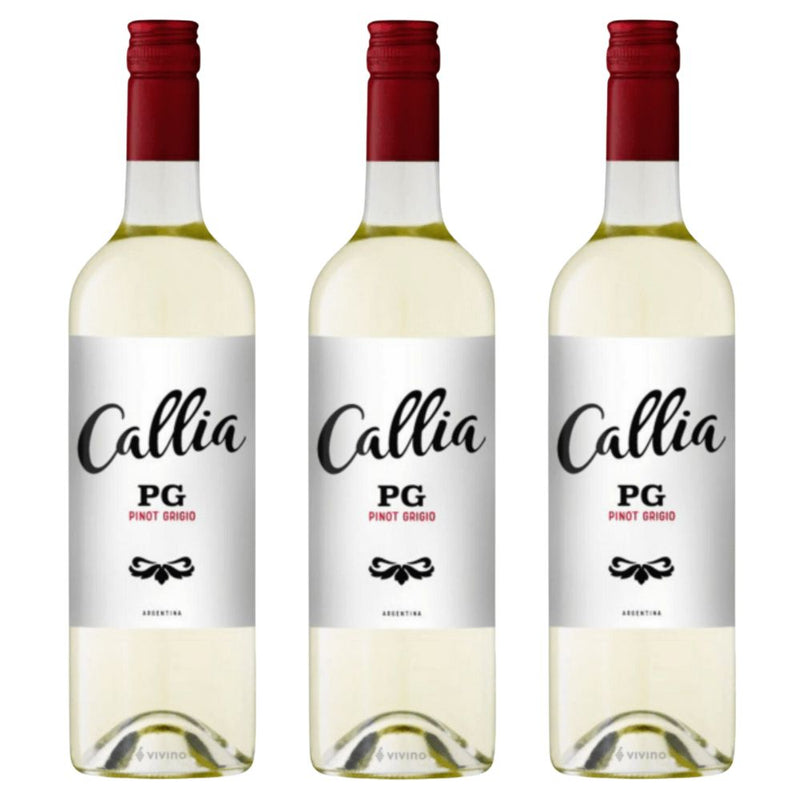 Kit 3x Vinhos Brancos Argentinos Callia Pinot Grigio