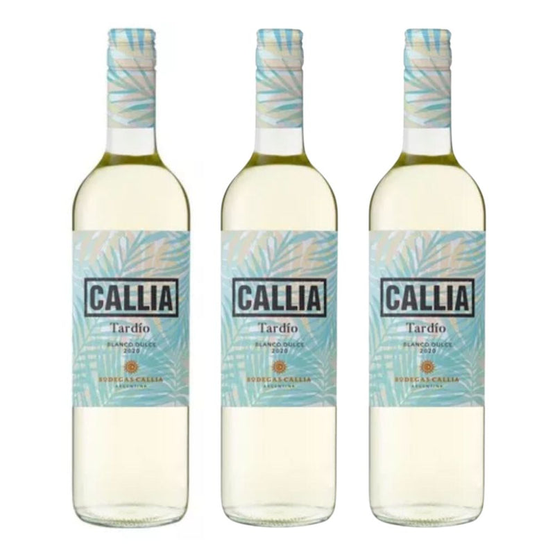 Kit 3x Vinhos Brancos Argentinos Callia Tardio Blanco Dulce