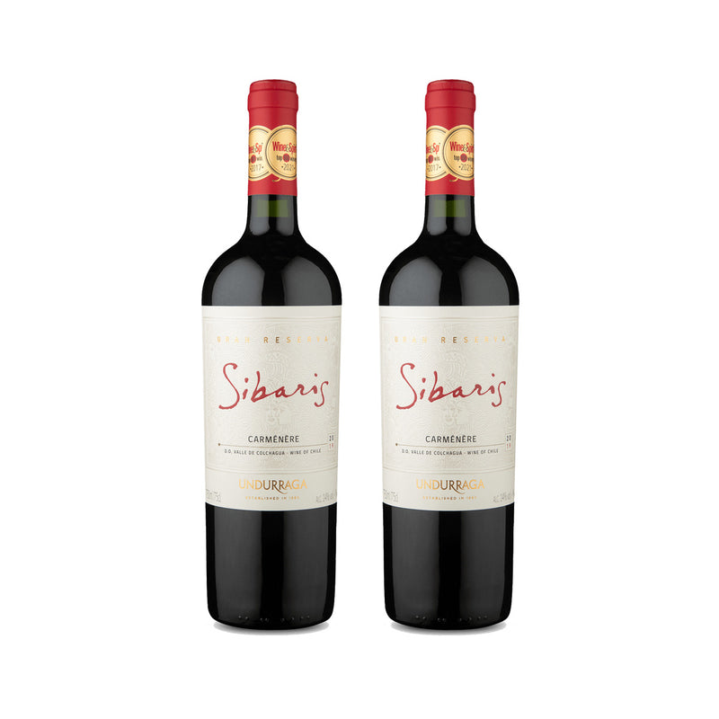 Kit 2x Vinhos Tinto Chileno Undurraga Gran Reserva Sibaris Carmenere 2019