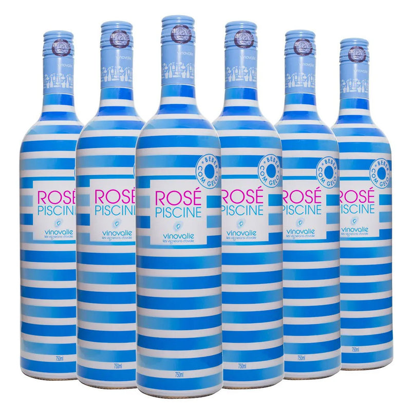 Caixa com 6 Vinhos Rosé Francês Rosé Piscine Stripes 750ml