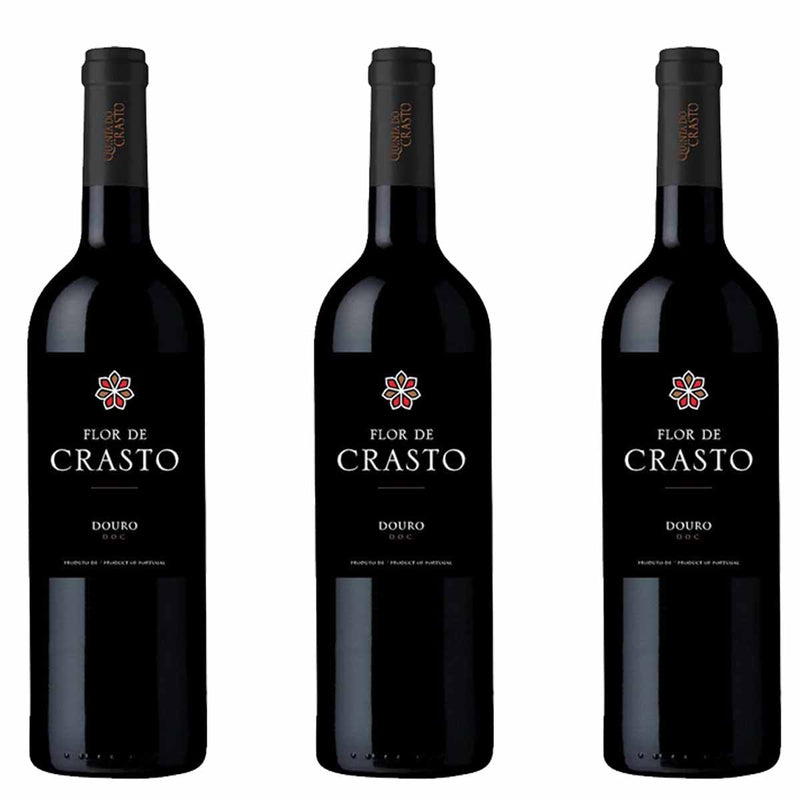 Kit 3x Vinhos Tintos Português Flor de Crasto Douro 2019 750ml